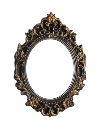 Beautiful vintage round frame isolated on white