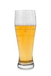 Full glass of beer isolated on white