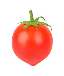 Photo of One ripe cherry tomato isolated on white