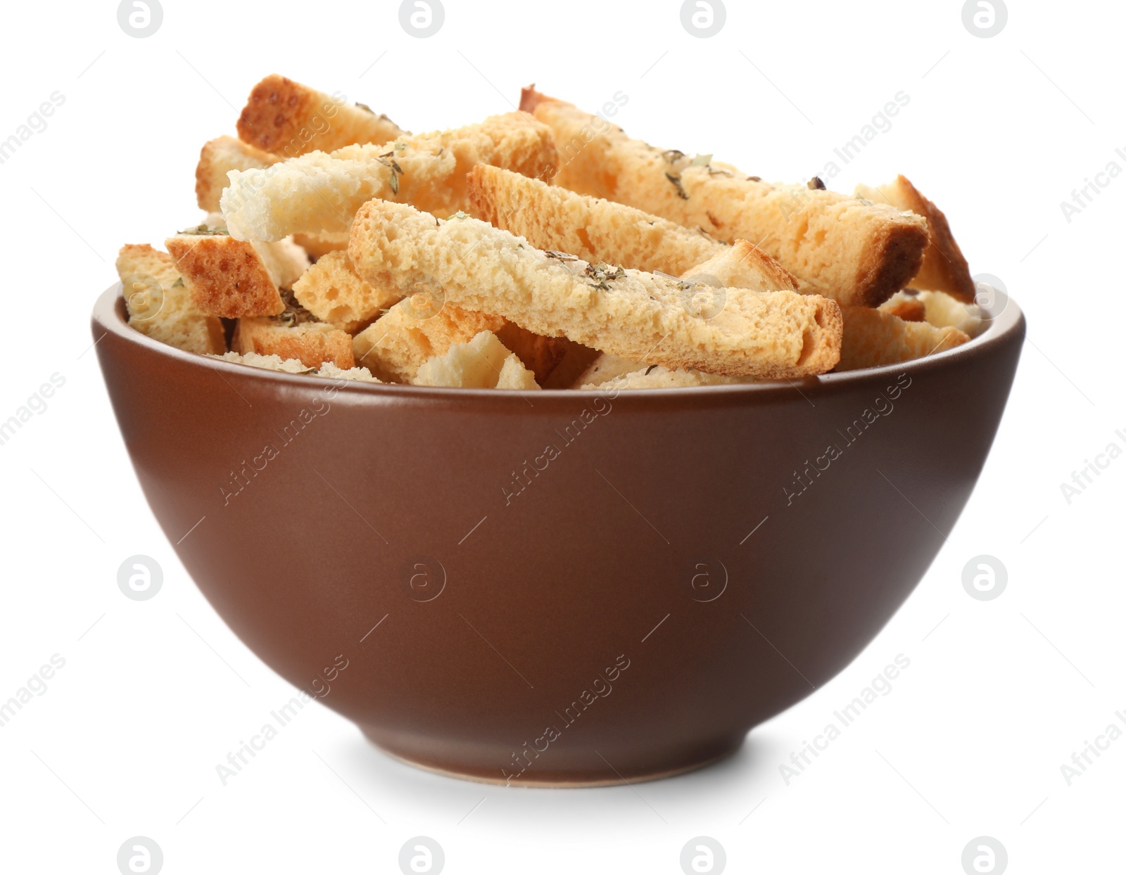 Photo of Delicious hard chucks in bowl on white background