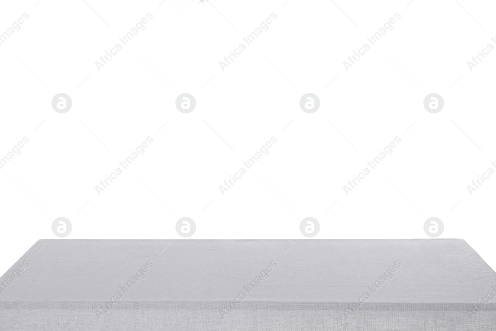 Photo of Table with white tablecloth isolated on white