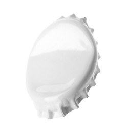 One blank beer bottle cap isolated on white