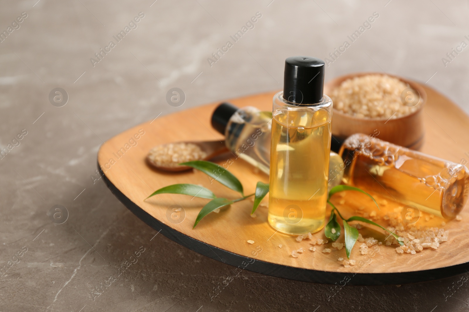 Photo of Beautiful spa composition with cosmetic products on table
