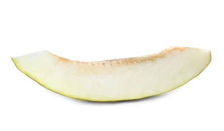 Photo of Sliced sweet fresh melon isolated on white