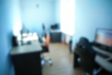 Photo of Defocused bokeh view of modern office interior