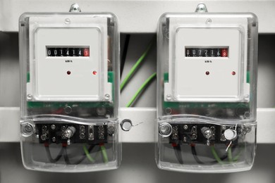 Photo of Electric meters and wires in fuse box