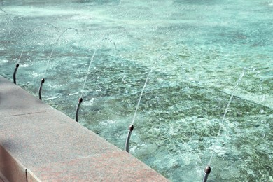 Photo of View of beautiful fountain on sunny day