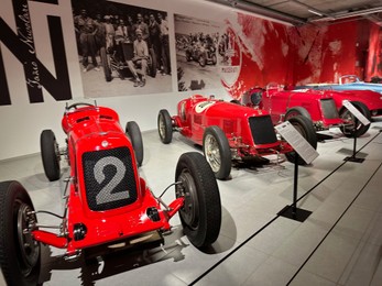 Photo of Hague, Netherlands - November 8, 2022: View of many different retro cars in Louwman museum