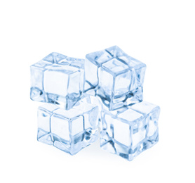 Photo of Crystal clear ice cubes isolated on white