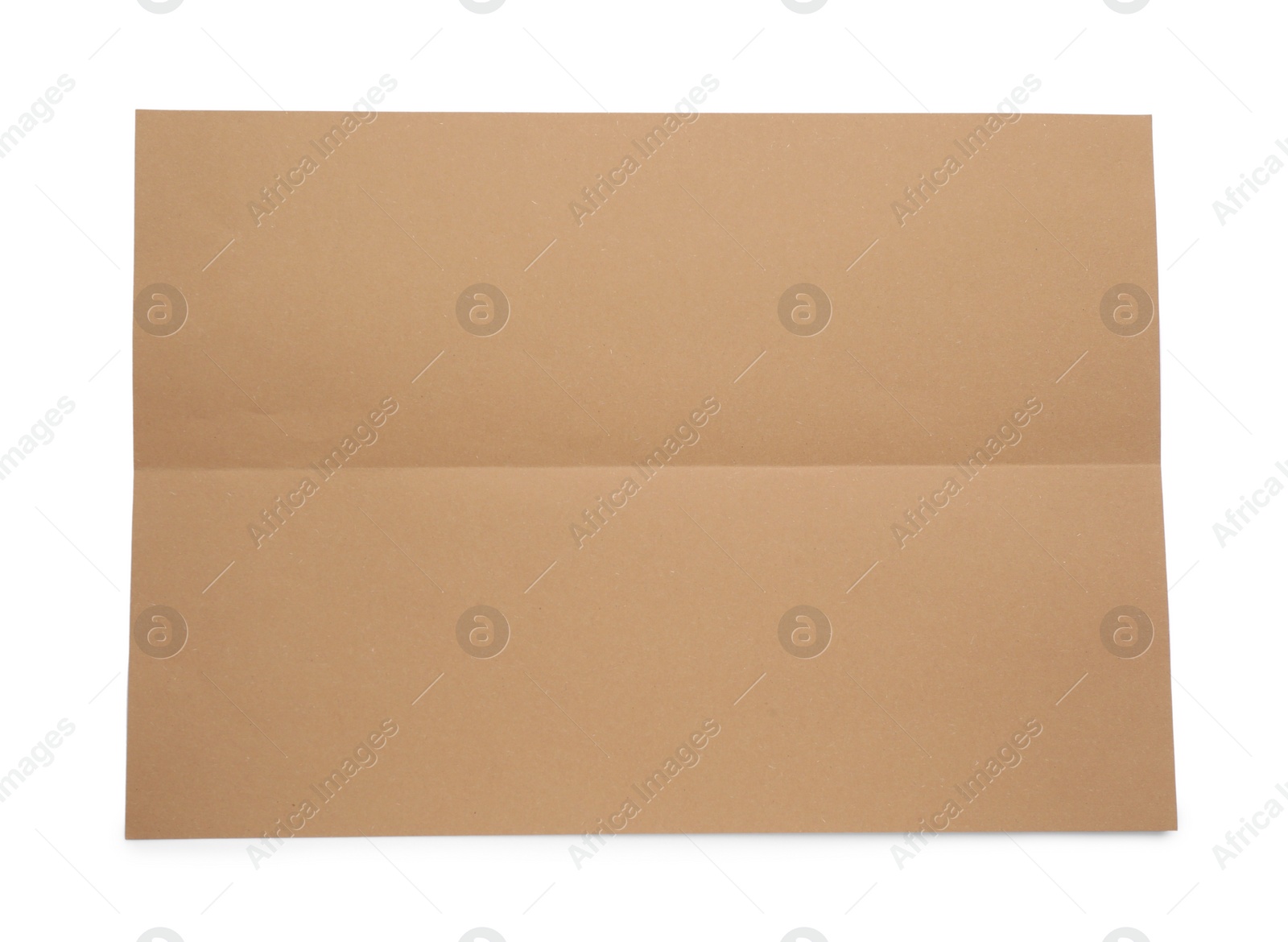 Photo of Sheet of brown paper on white background, top view