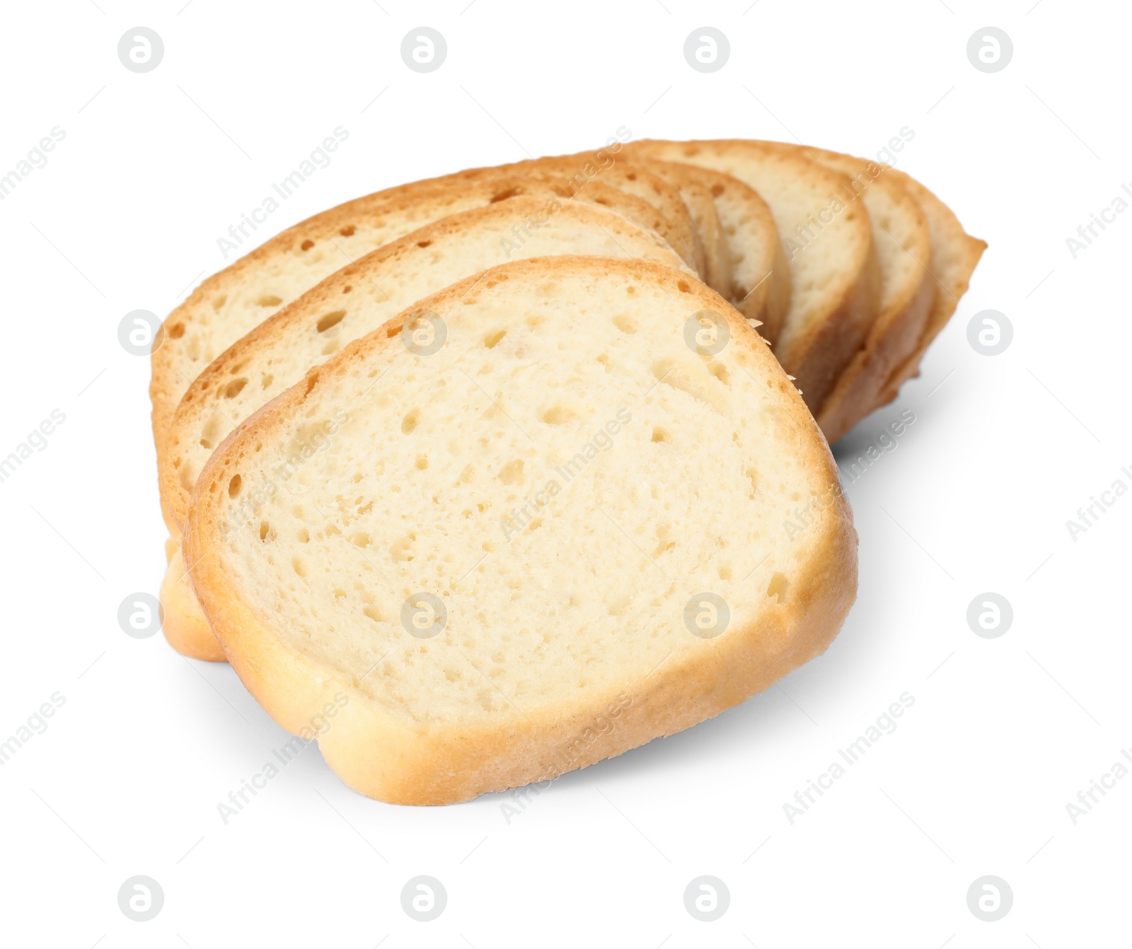 Photo of Slices of wheat bread isolated on white