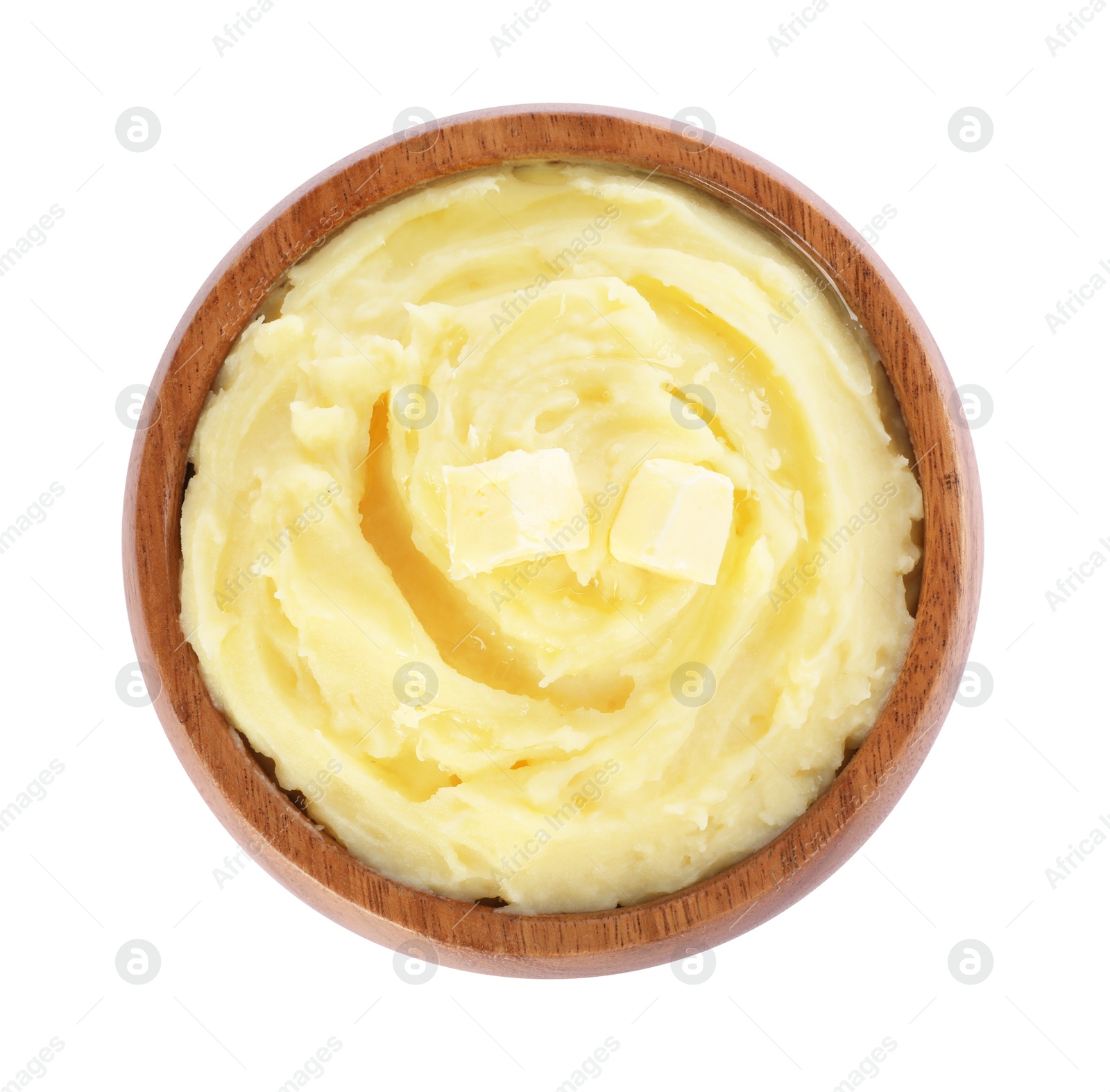 Photo of Bowl of delicious mashed potato with butter