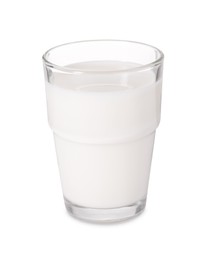 Photo of Glass of fresh milk isolated on white