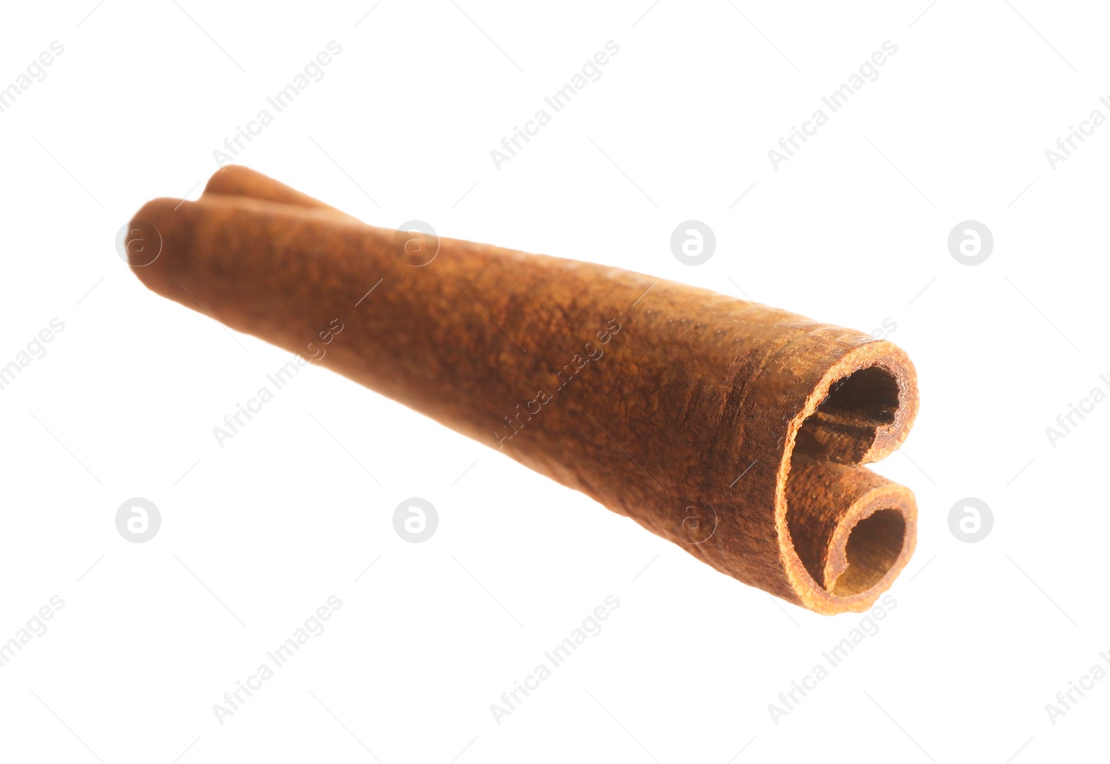 Photo of One aromatic cinnamon stick isolated on white