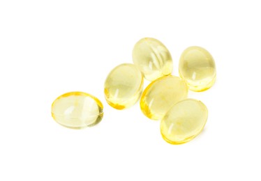 Vitamin capsules isolated on white. Health supplement