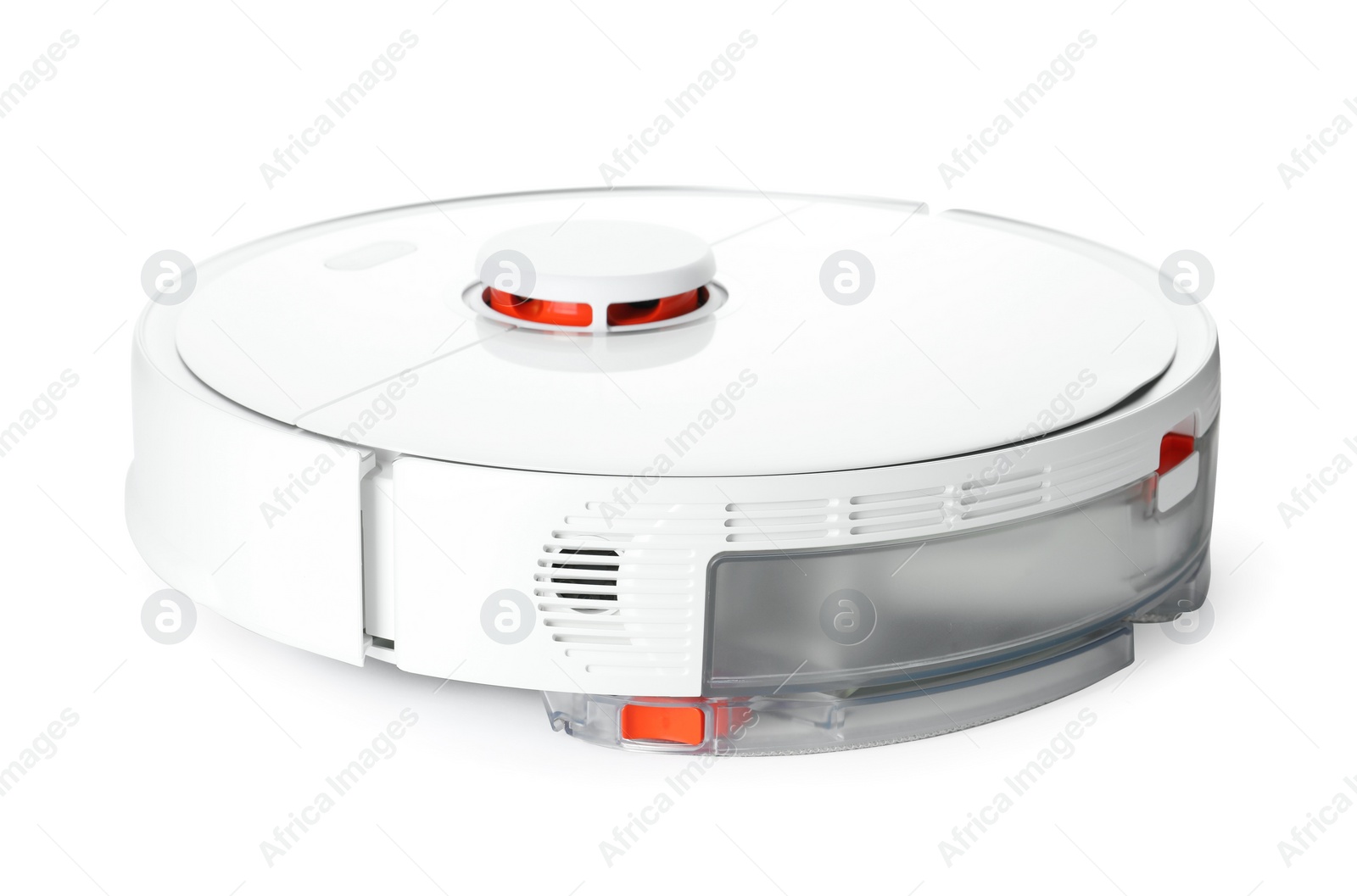Photo of Modern robotic vacuum cleaner isolated on white