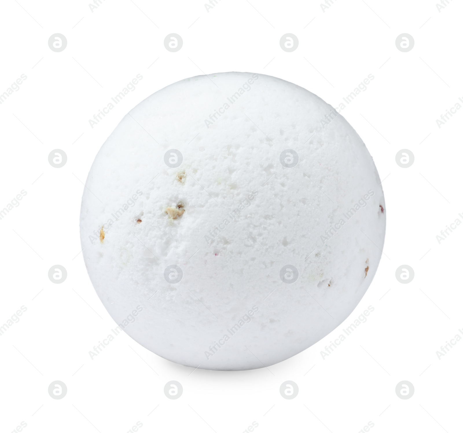 Photo of Bright bath bomb isolated on white. Spa product