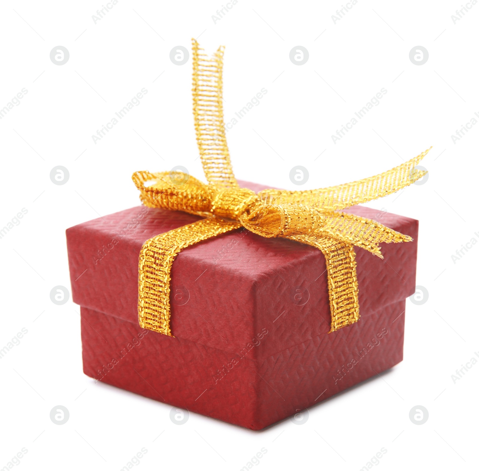 Photo of Beautiful gift box with bow on white background