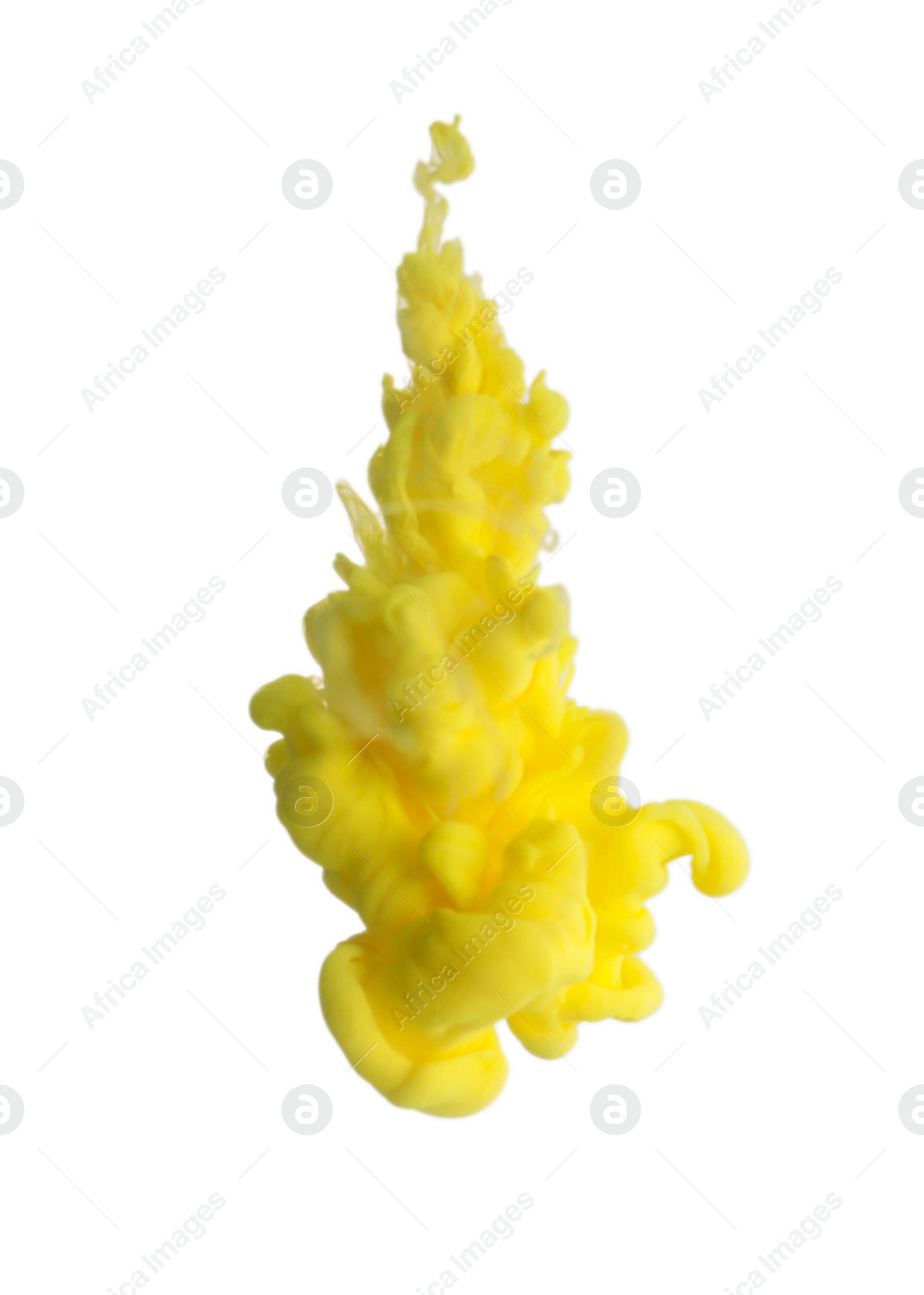 Photo of Splash of yellow ink on light background