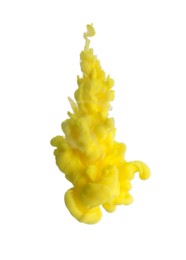 Photo of Splash of yellow ink on light background