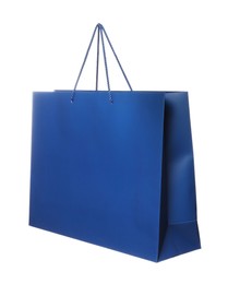 One blue shopping bag isolated on white