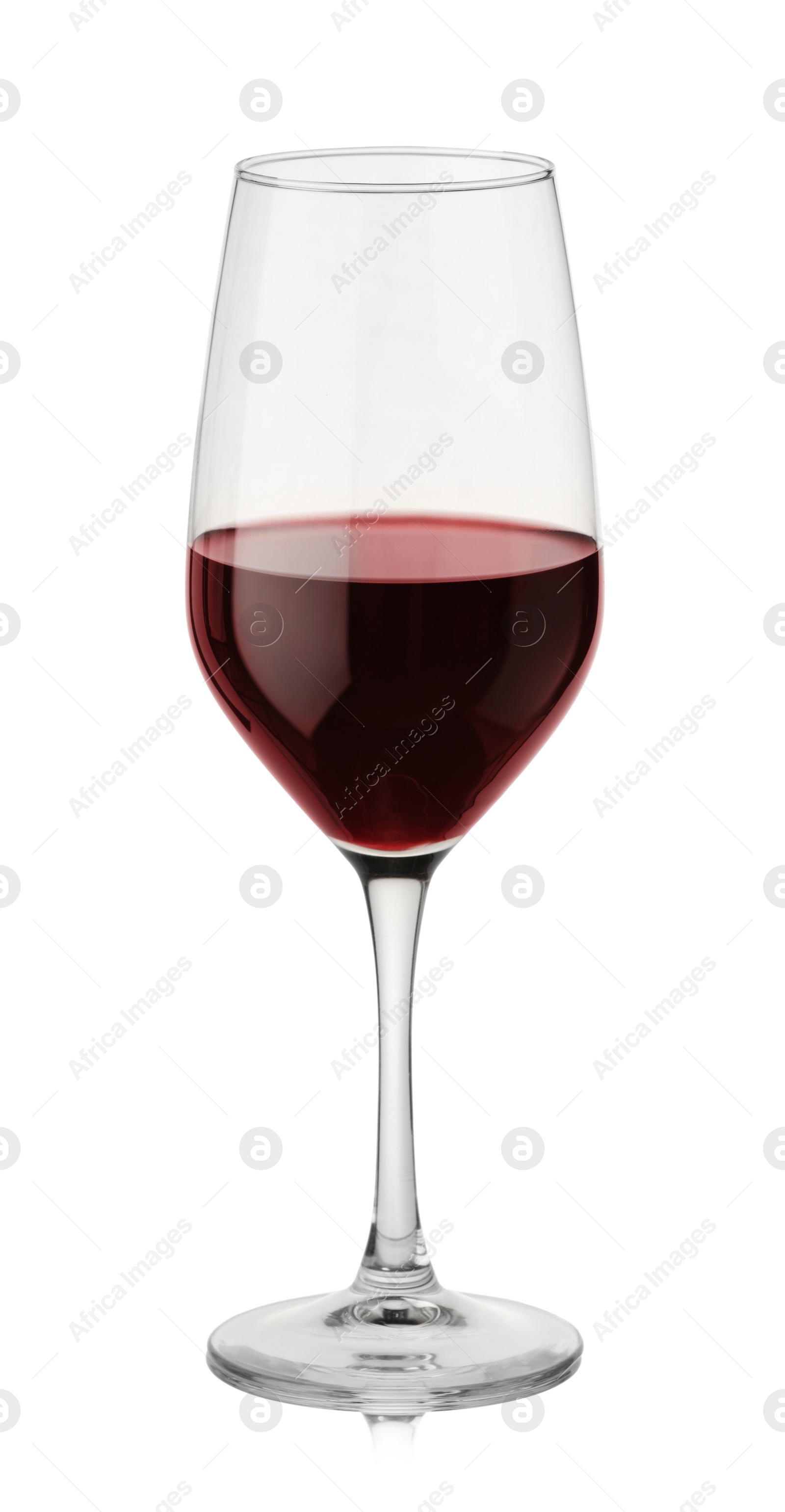 Photo of Red wine in glass isolated on white