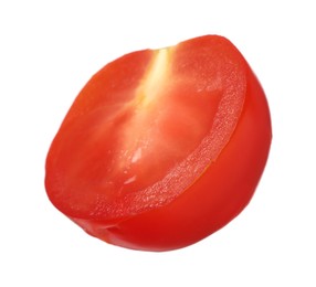 Photo of Half of fresh ripe tomato isolated on white