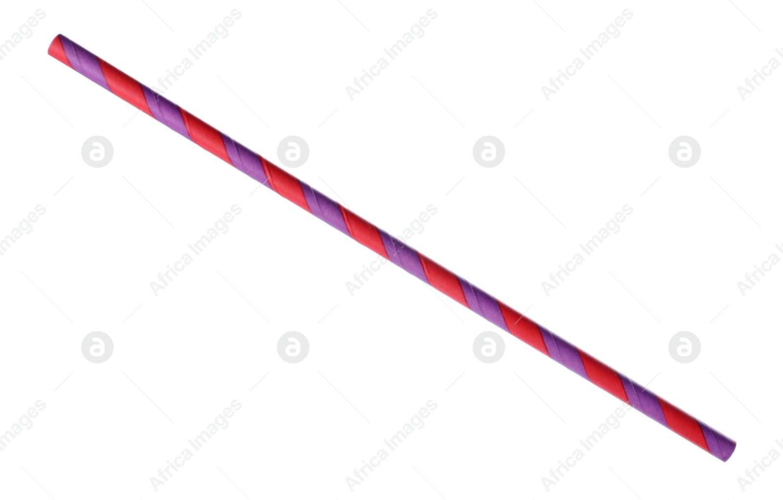 Photo of Striped paper cocktail straw isolated on white