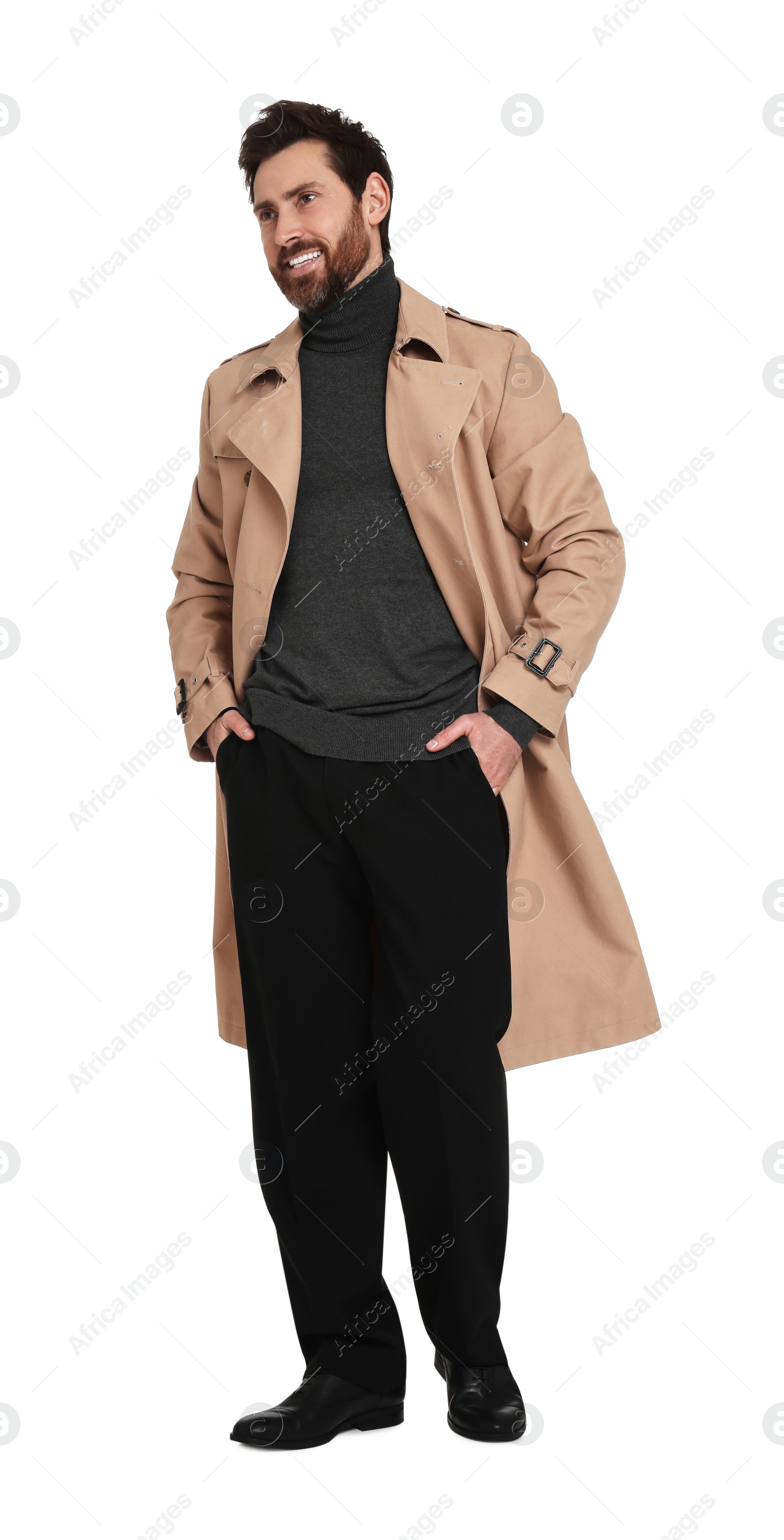 Photo of Full length portrait of handsome man on white background