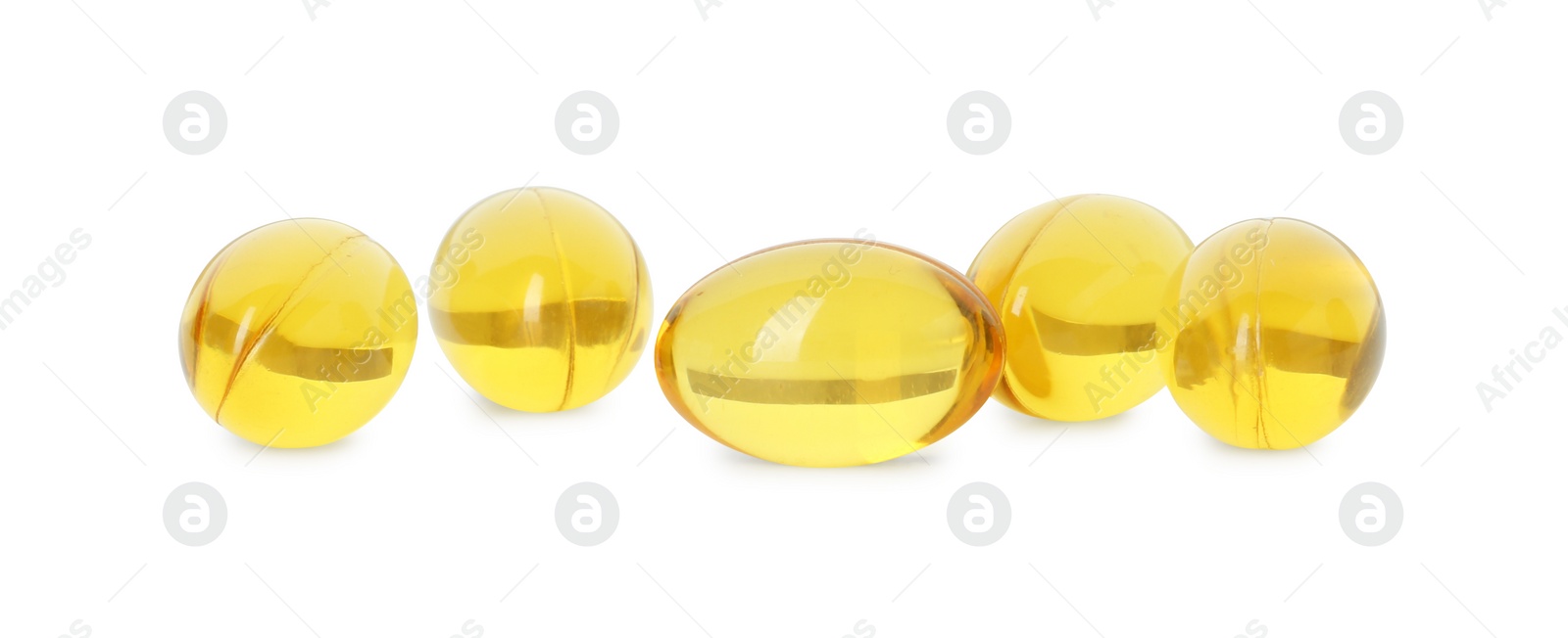 Photo of Vitamin capsules isolated on white. Health supplement