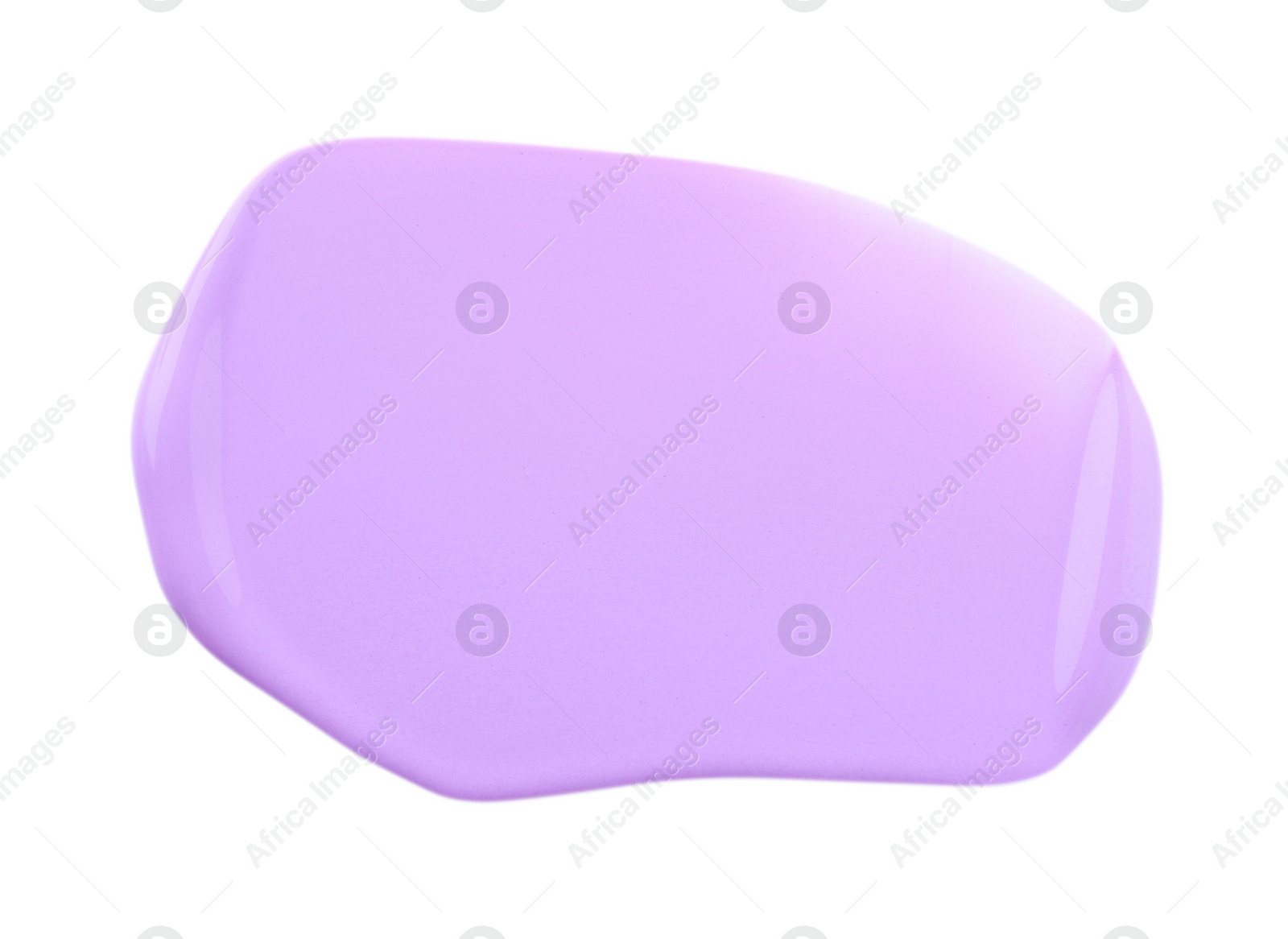 Photo of Pink paint sample on white background, top view