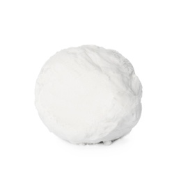 Photo of Single snowball isolated on white. Winter activities