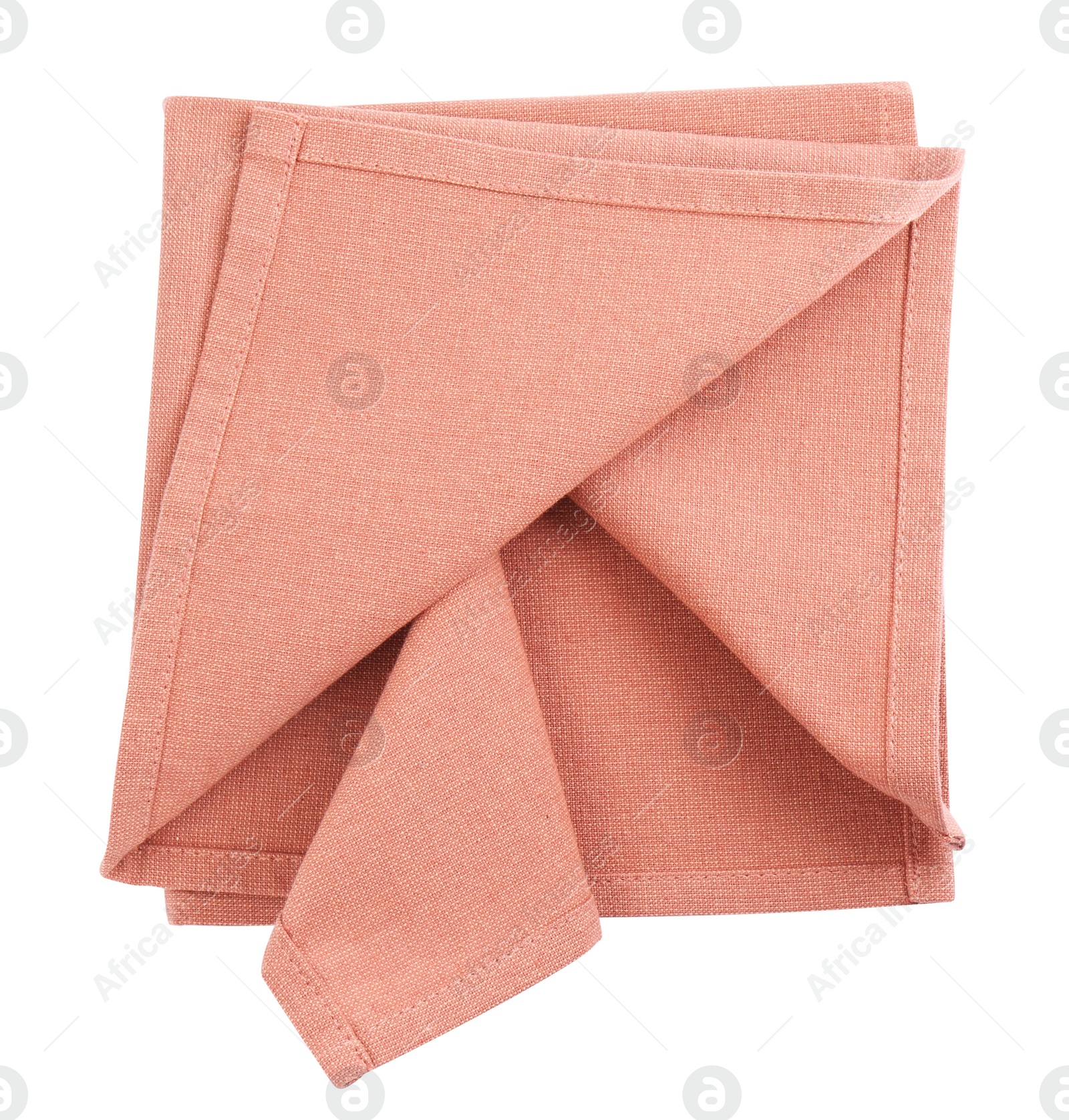 Photo of Stylish color fabric napkin isolated on white, top view