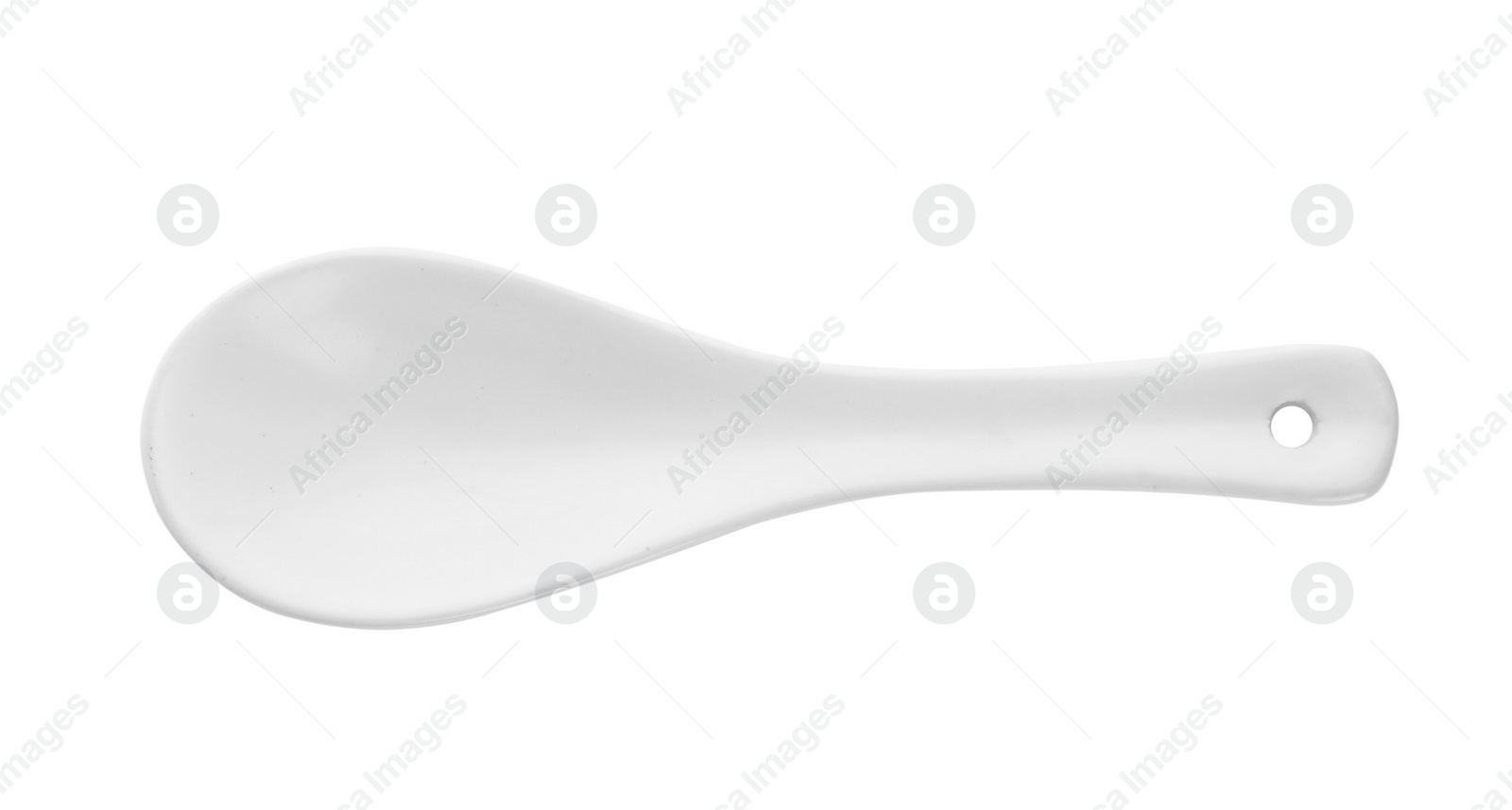 Photo of Clean empty miso spoon on white background