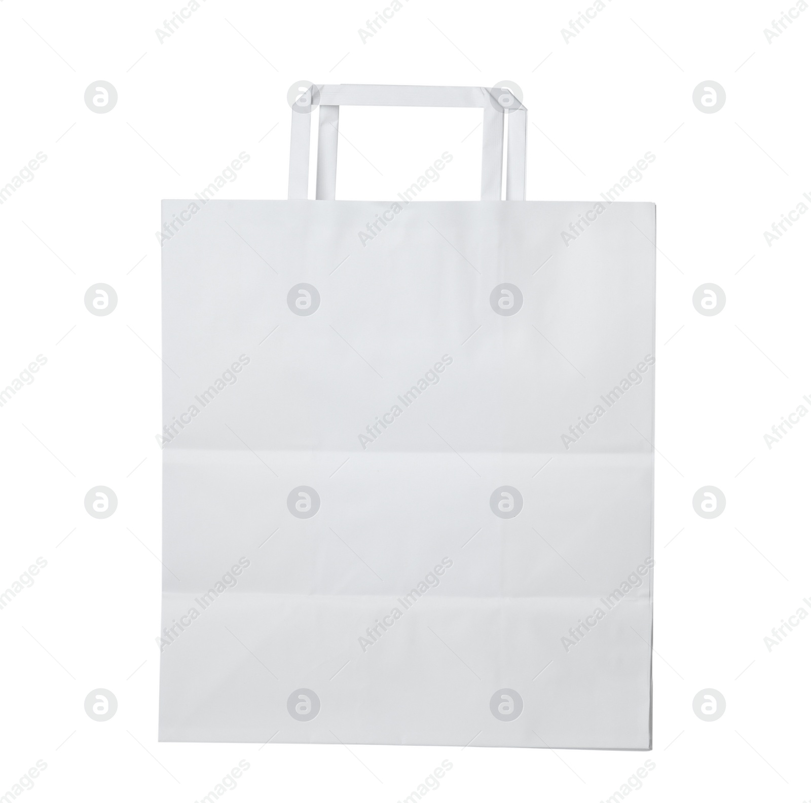 Photo of Empty shopping paper bag isolated on white