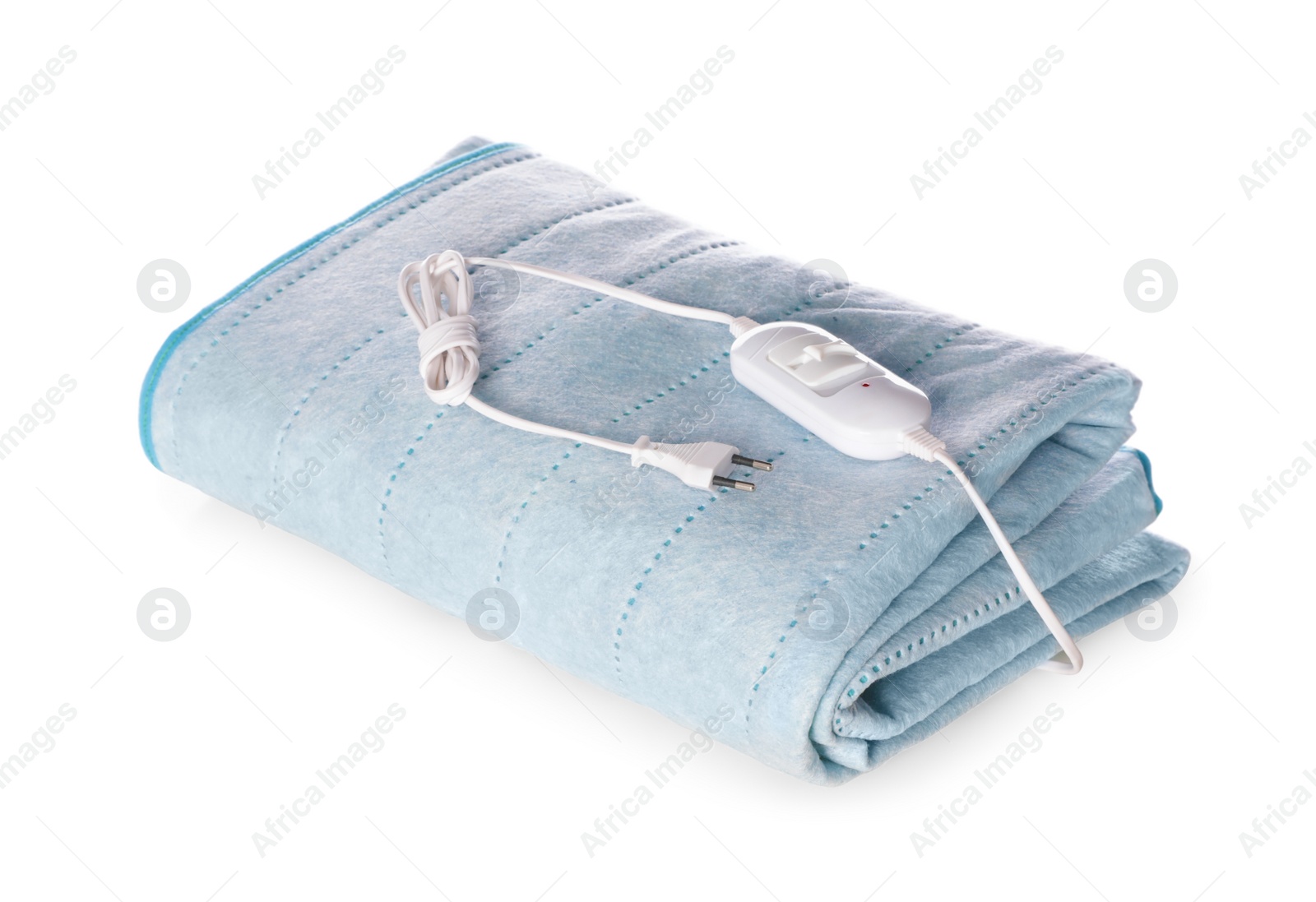 Photo of Folded electric heating pad isolated on white