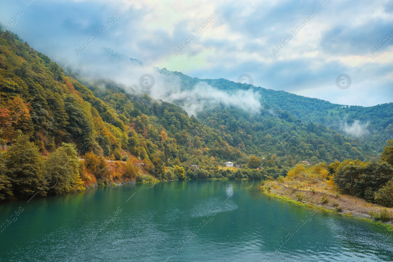 Photo of Picturesque view of beautiful river in mountains