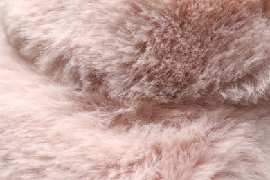 Photo of Texture of pink faux fur as background, closeup