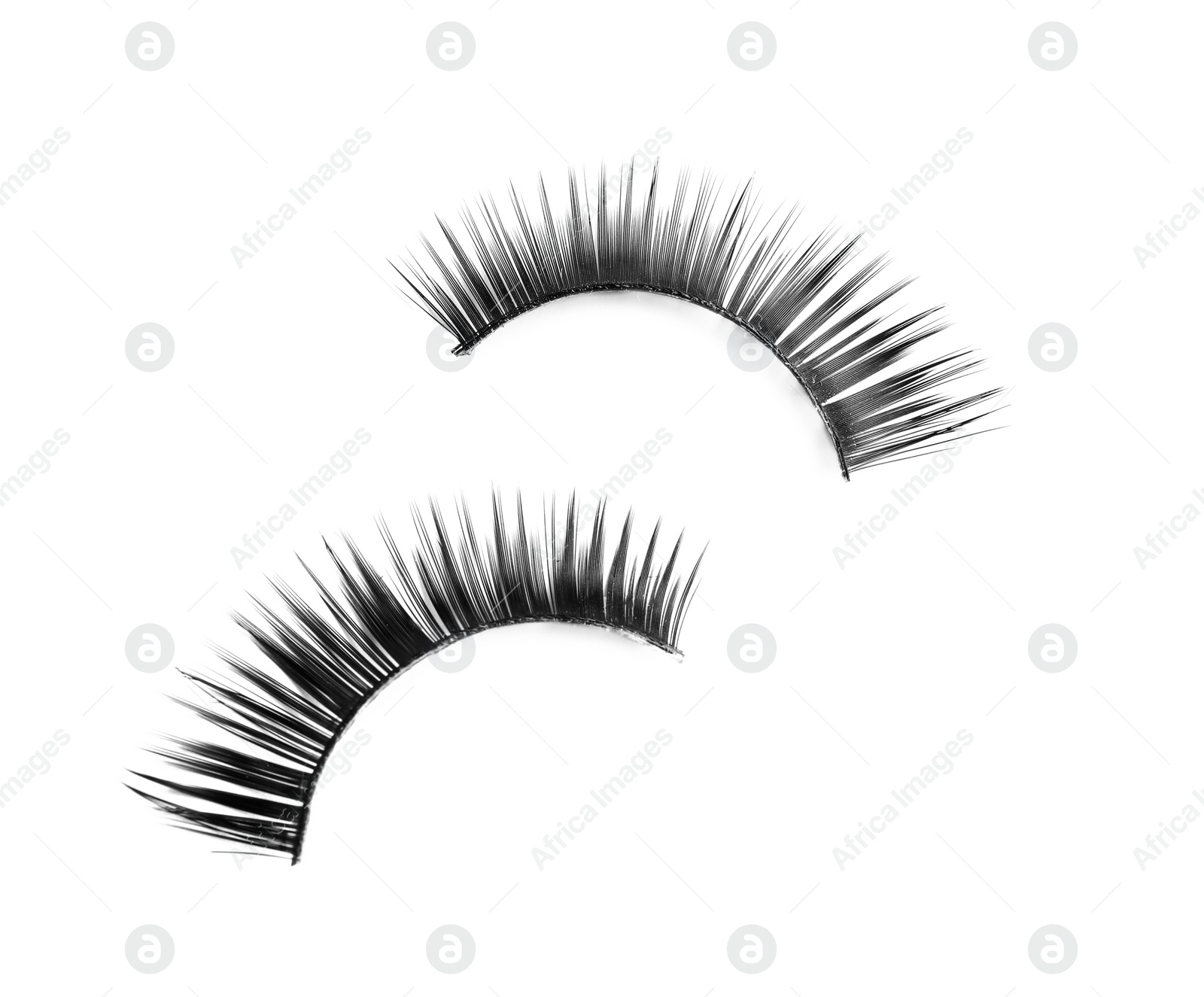 Photo of False eyelashes on white background