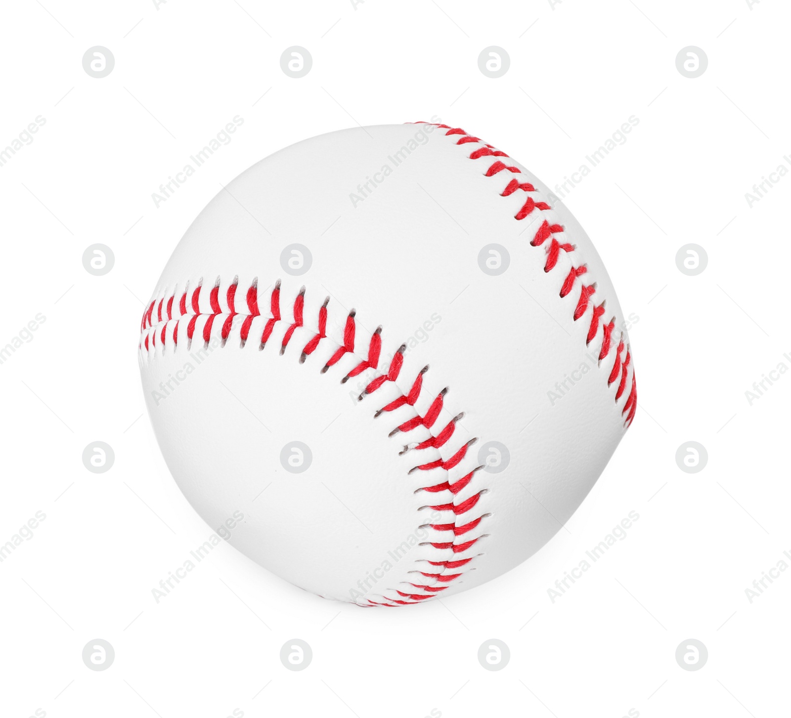 Photo of One baseball ball with stitches isolated on white