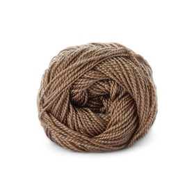 Soft brown woolen yarn isolated on white