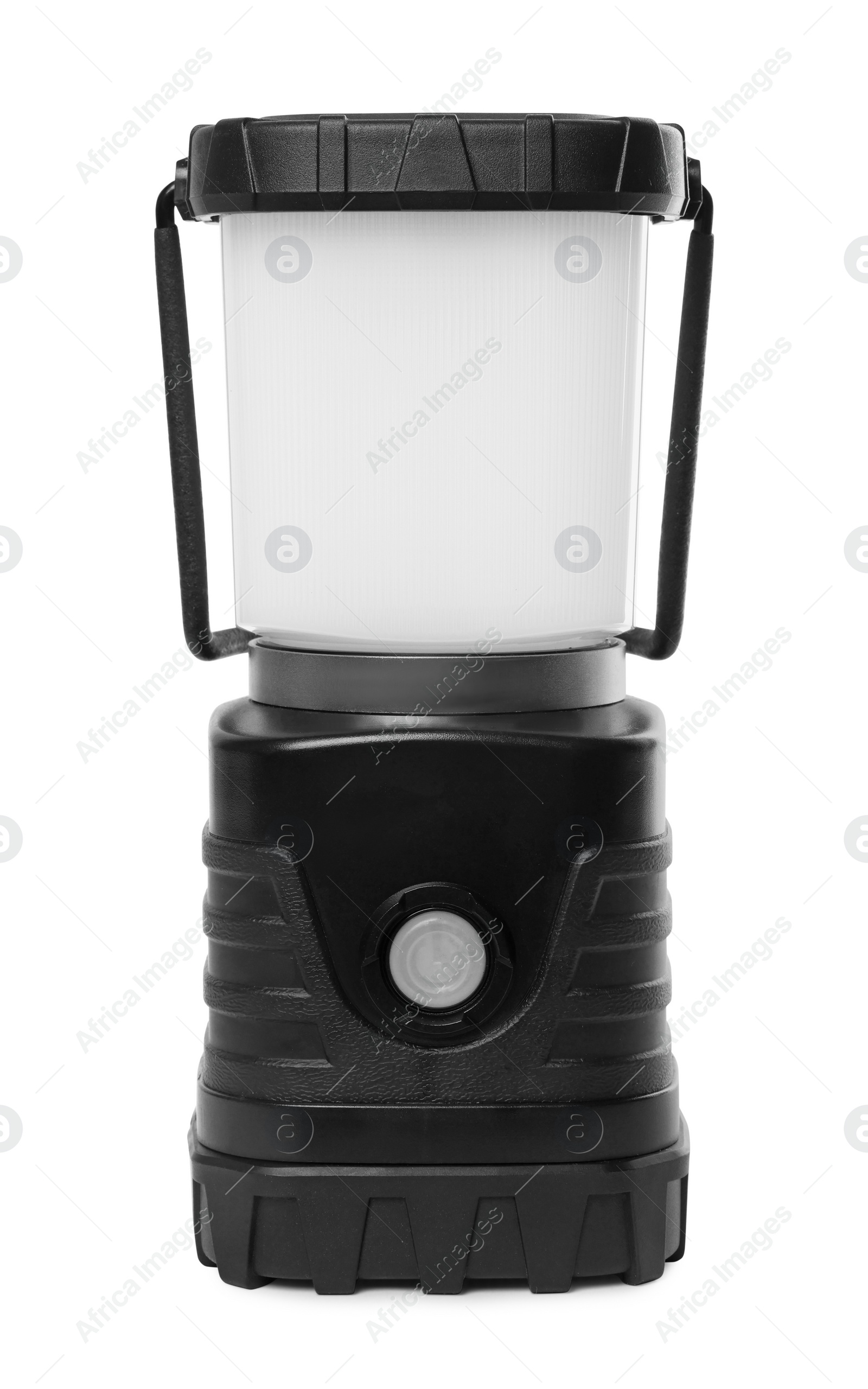 Photo of Camping lantern isolated on white. Military training equipment