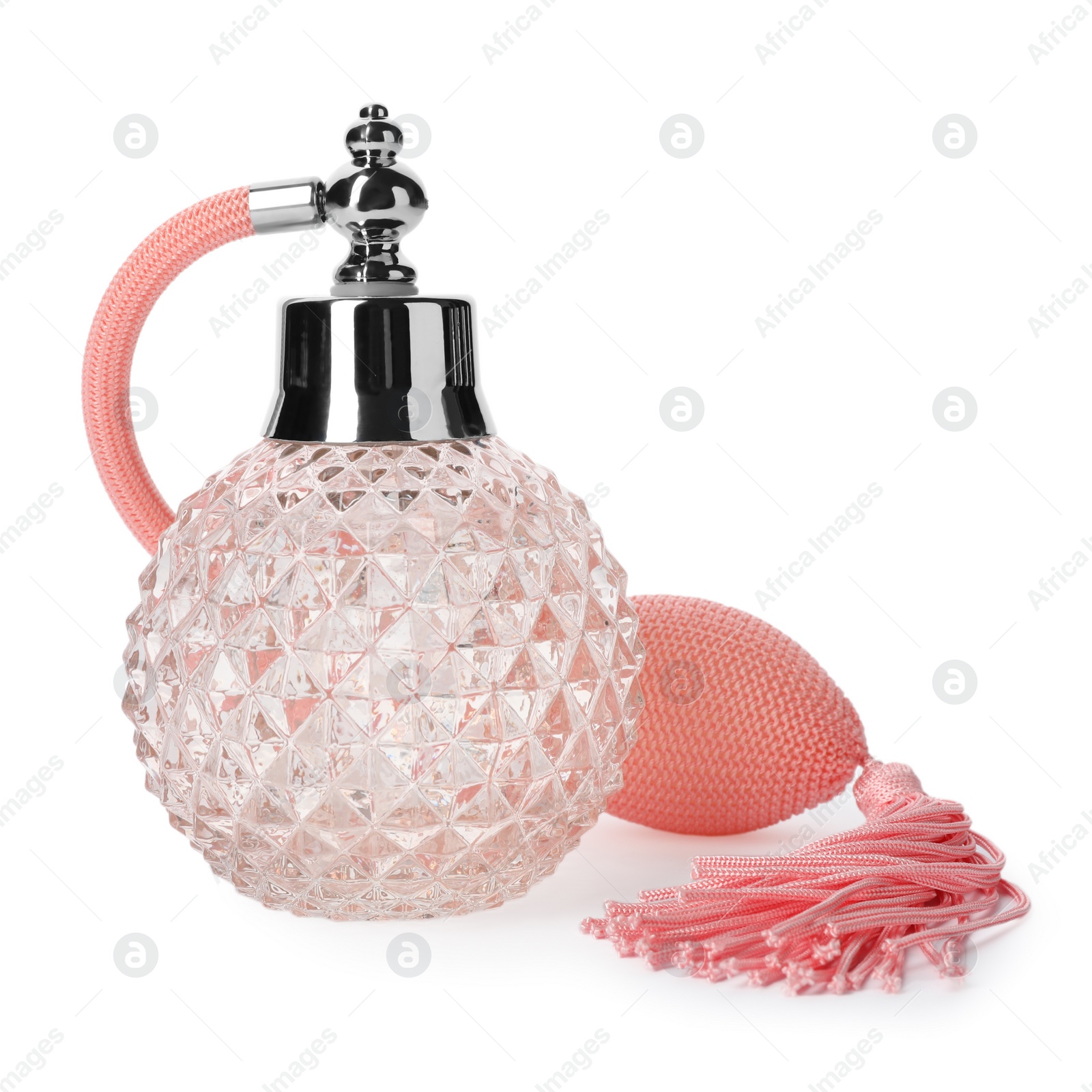 Photo of Vintage bottle of perfume isolated on white