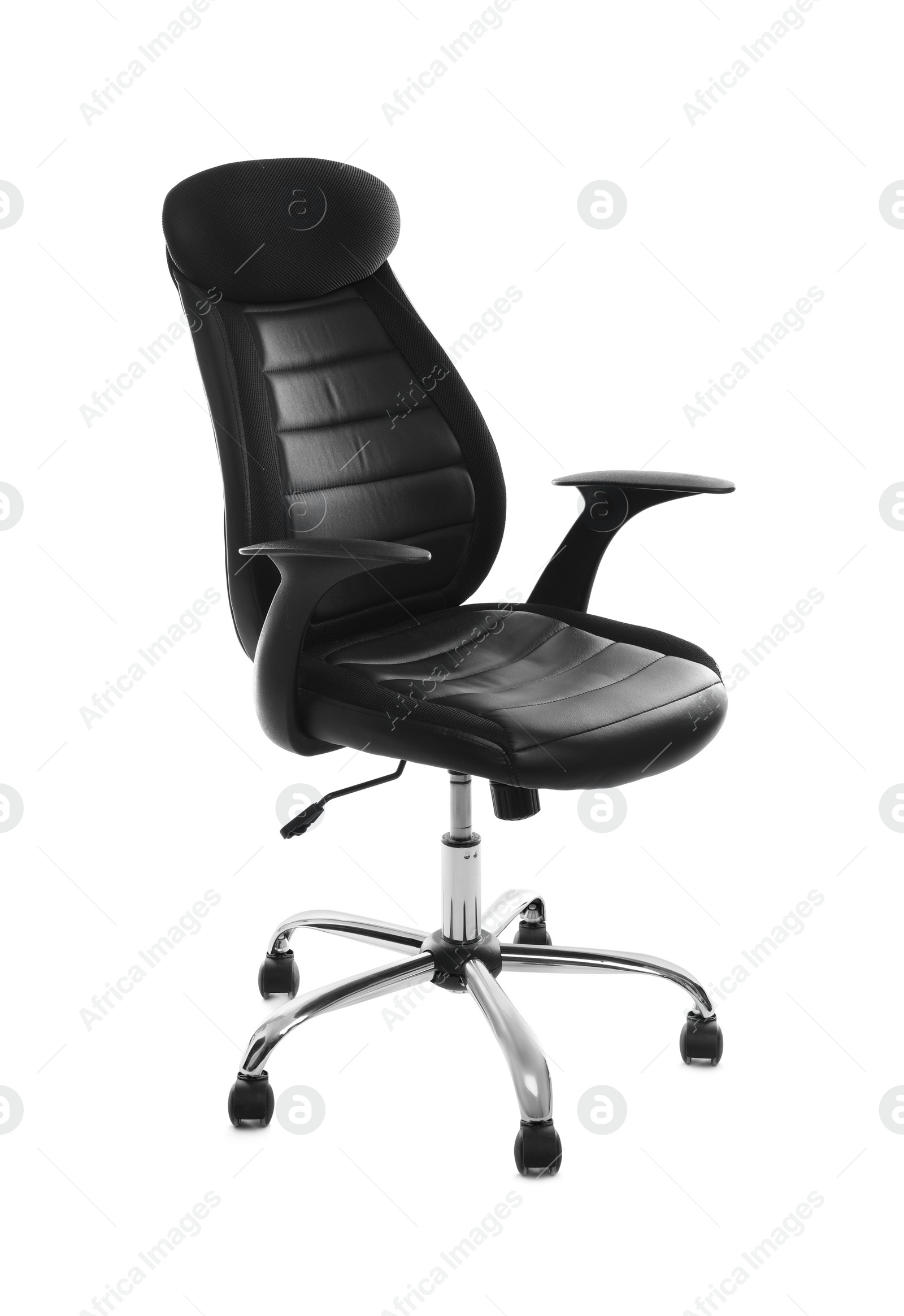 Photo of Comfortable leather office chair isolated on white