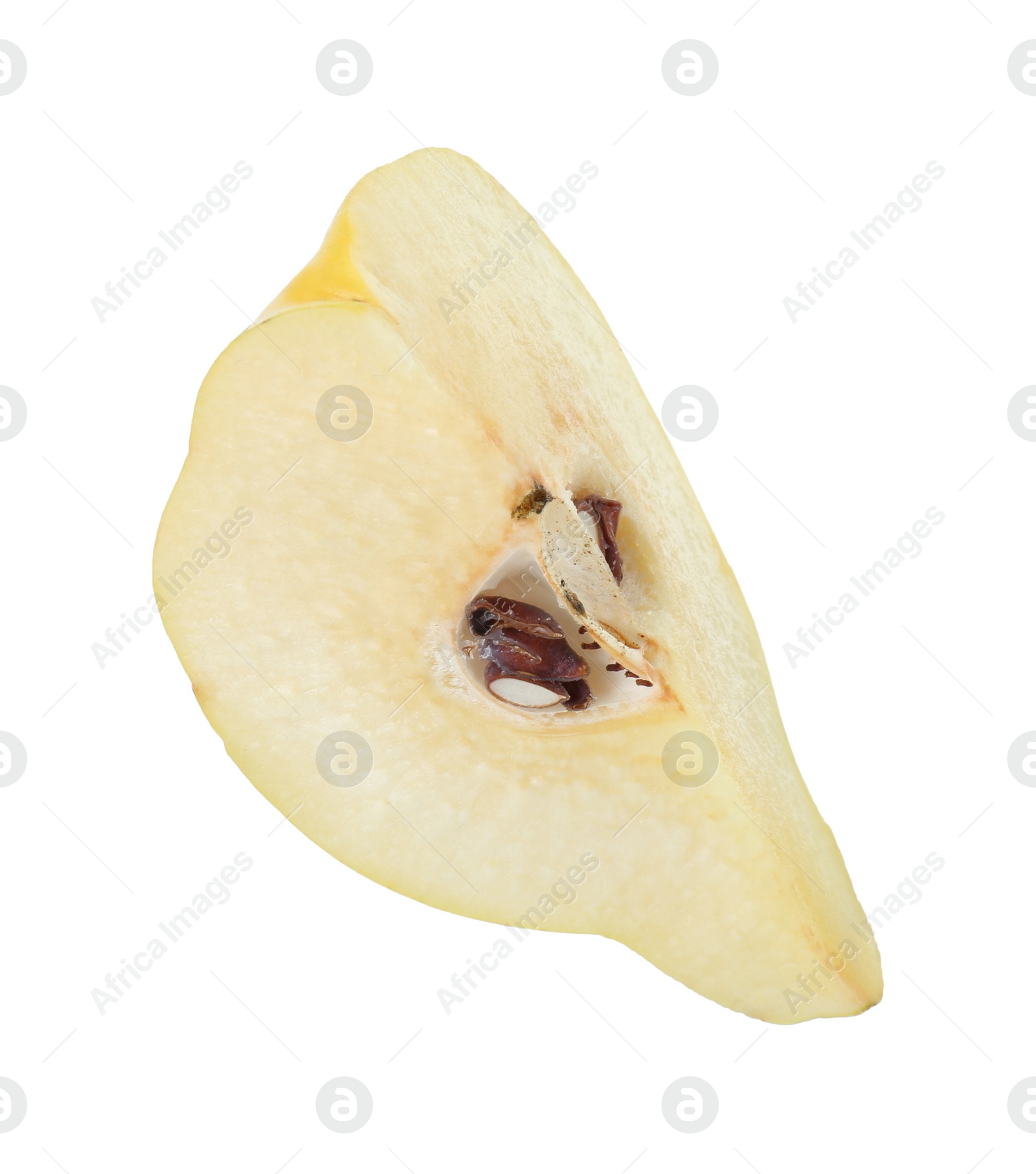 Photo of Piece of fresh ripe quince isolated on white