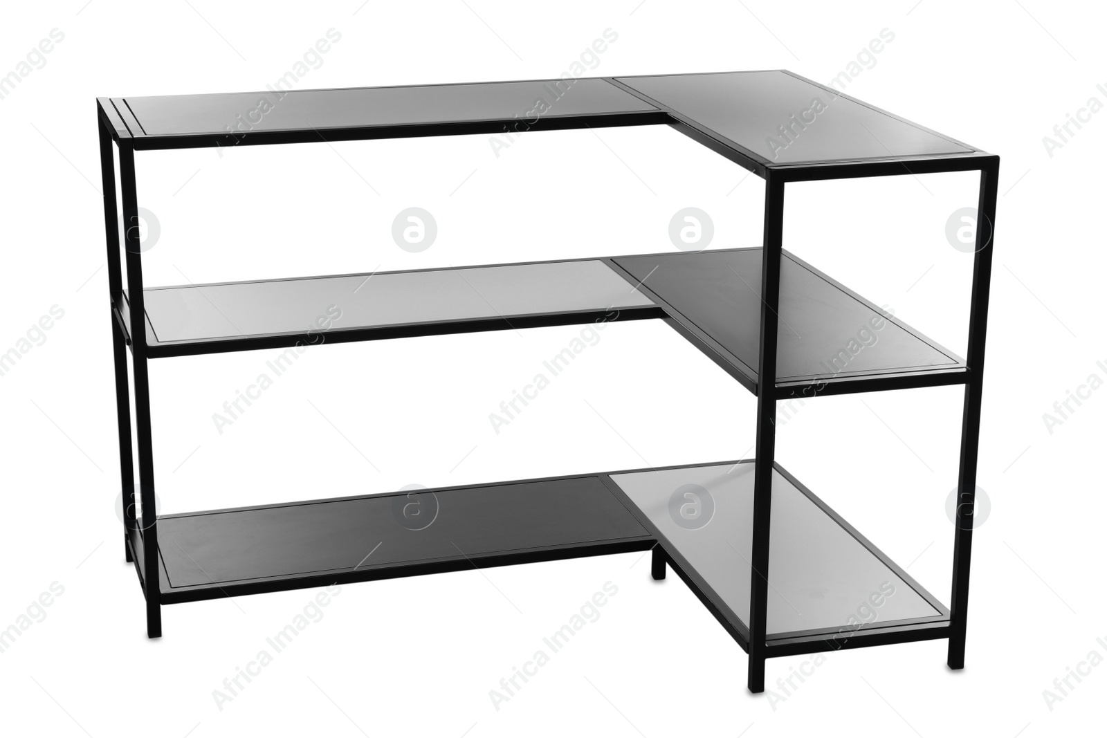 Photo of Stylish console table on white background. Interior element