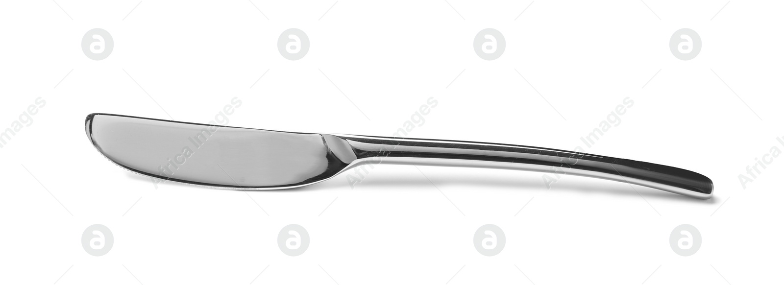 Photo of Stainless steel butter knife isolated on white