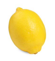 Photo of Citrus fruit. Whole fresh lemon isolated on white