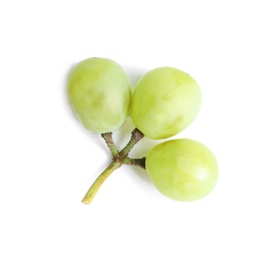 Photo of Fresh ripe juicy green grapes isolated on white