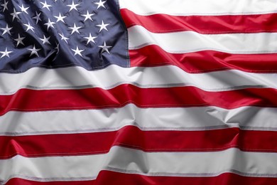 Photo of National flag of USA as background, closeup